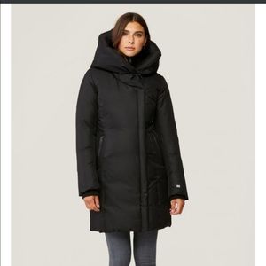 Soia and Kyo Camelia Down Black Coat puffer parka